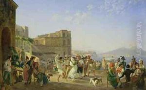 Italian Dancing Naples by Carl Wilhelm Goetzloff