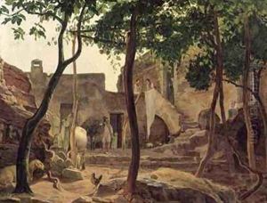 Farmyard near Sorrento by Carl Wilhelm Goetzloff