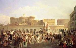Neapolitan Folk Life at the Largo di Castello by Carl Wilhelm Goetzloff