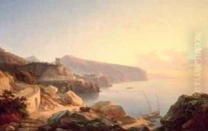 The Gulf of Sorrento near Vico by Carl Wilhelm Goetzloff