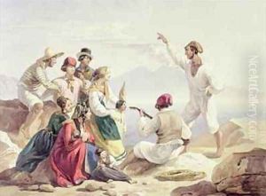 Group Wearing Neapolitan Costume by Carl Wilhelm Goetzloff