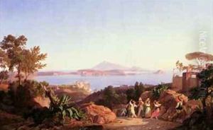 View of the Gulf of Pozzuoli with Mount Solfatara by Carl Wilhelm Goetzloff