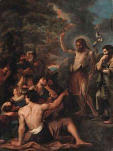 Saint John the Baptist preaching to the multitude by Luigi Garzi