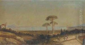 Travellers above the Bay of Naples by G. Gianni