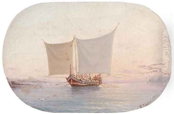 A Neapolitan vessel at sunset - view 1