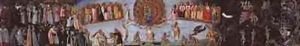 The Last Judgement predella panel depicting Heaven and Hell by Paolo di Grazia Giovanni di