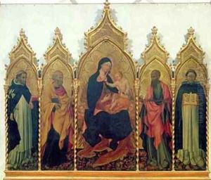 Madonna and Child with SS Dominic Peter Paul and Thomas Aquinas altarpiece by Paolo di Grazia Giovanni di