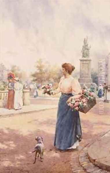 A Parisian flower seller - view 1