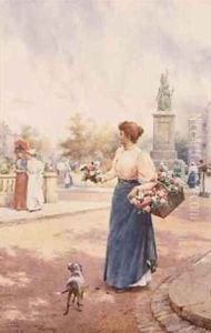 A Parisian flower seller by Arthur Augustus II Glendening