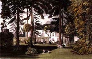 Pelling Place Garden Front from Ackermanns Repository of Arts by John Gendall