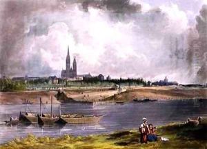 St Denis from Views on the Seine by John Gendall