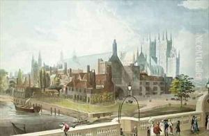 Westminster Hall and Abbey by John Gendall