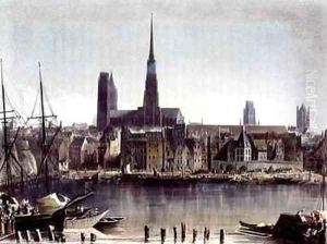 View of Rouen from Views on the Seine by John Gendall