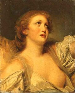 A Girl, bust length, en deshabill by Jean Baptiste Greuze