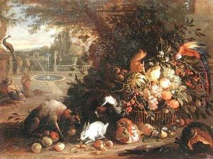 Still Life in a Garden by Adriaen de Gryef