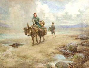 Returning home across the sands by Charles MacIvor or MacIver Grierson