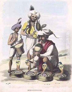 Snake Charmers near the Village of Manupar by Gold, Charles Emilius