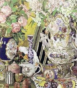 Porcelain and Flowers by Aleksandr Jakovlevic Golovin