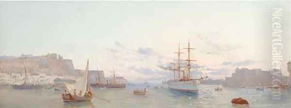 Valletta Harbour at sunset - view 1