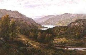 A Shepherd Boy with his Dog in a Highland Landscape