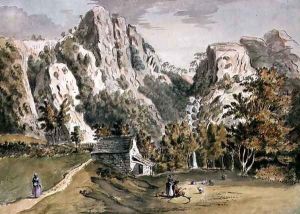 Waterfall at Keswick Cumberland by Francis Grose