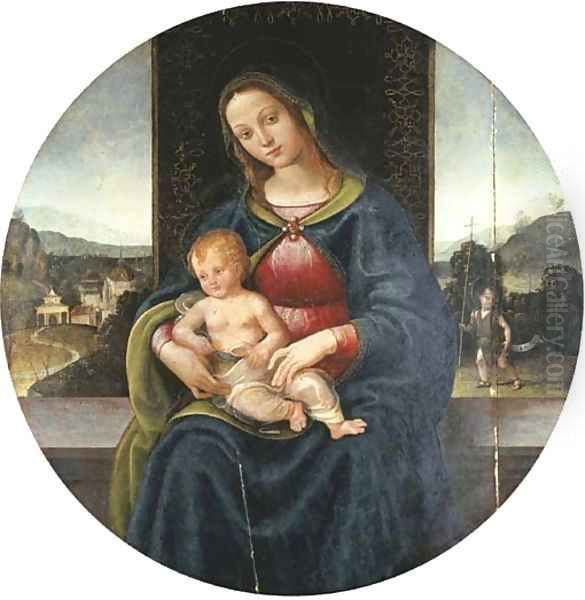 The Madonna and Child, the Infant Saint John the Baptist in a landscape with a town beyond - view 1