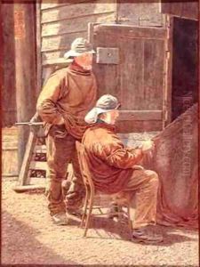 Mending the Nets Hastings by William Biscombe Gardner