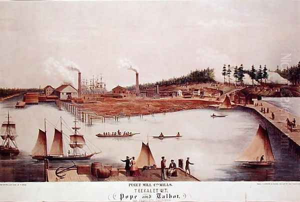 View of the Puget Mill Companys Lumber Mill in Teekalet - view 1