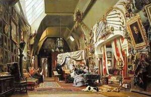 Eugene Giraud 1806-81 in his Studio with his Brother Charles and his son Victor by Charles Giraud