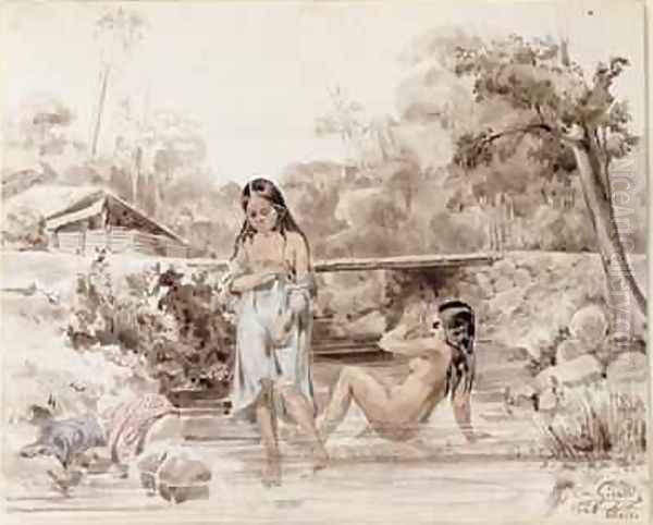 Tahitians Bathing - view 1