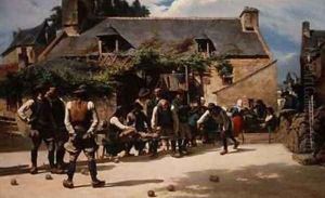 The Game of Boules at Pont Aven by Charles Giraud
