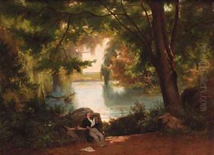 A noble man in a parc by Charles Giraud