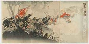Battle at Jinzhou Meiji era by Ogata Gekko