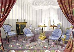 Crystal Palace the Queens Retiring Room from Recollections of the Great Exhibition by Walter Goodall