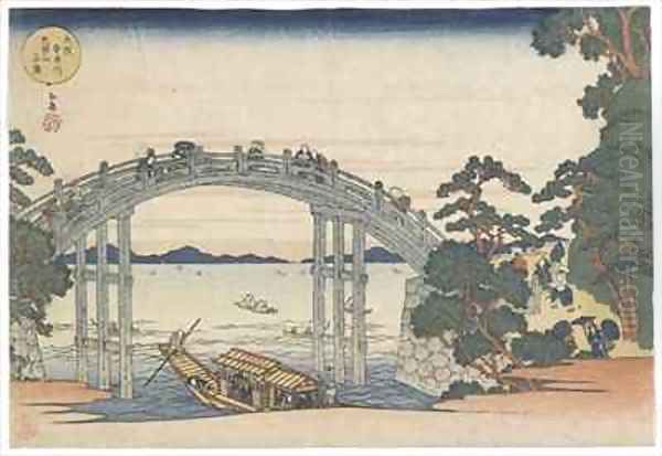 Stone Bridge over the Aji River at Mount Tenpo Edo period - view 1