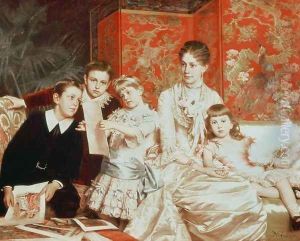 Family Group by Michele Gordigiani