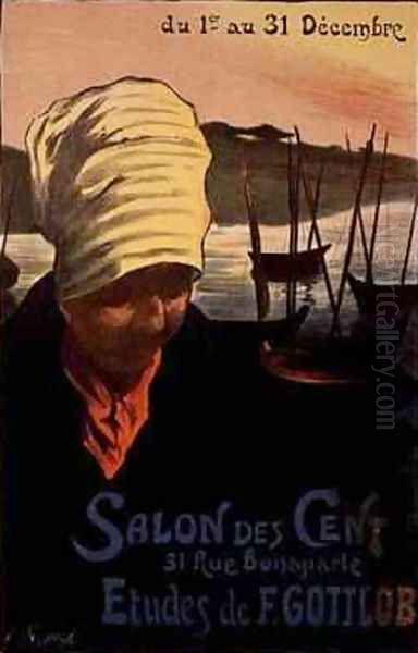 Reproduction of a poster advertising the Salon des Cent Rue Bonaparte Paris - view 1