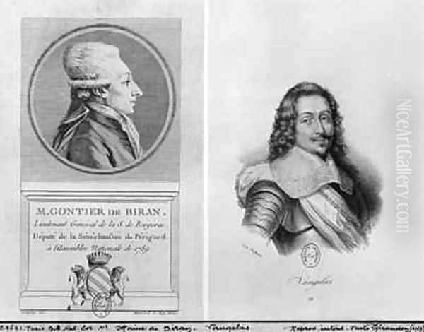 Portrait of Marie Francois Gontier de Biran known as Maine de Biran 1766-1824 Portrait of Claude Favre de Vaugelas 1585-1650 - view 1