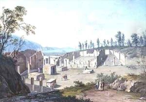 Grand Tourists at the Ruins of Pozzuoli near Naples by Saviero Xavier della Gatta