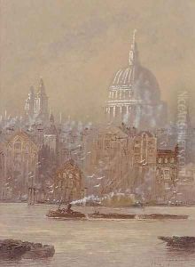 St. Paul's from Bankside by Frederick E.J. Goff