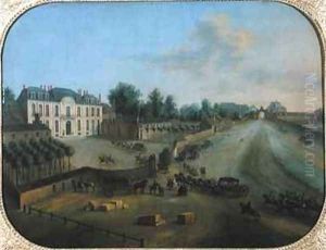 View of the Chateau de la Muette with the arrival of King Louis XV 1710-74