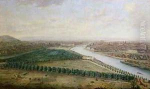 Paris view from above the Champs Elysees by Charles Leopold Grevenbroeck