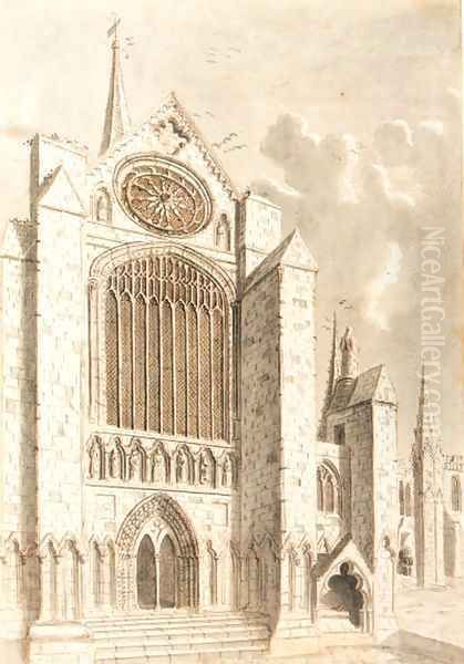 Southern aspect of Lichfield cathedral - view 1