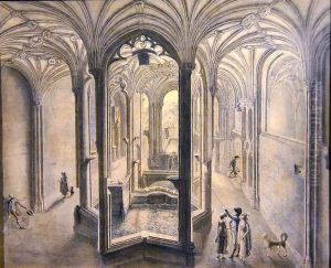 Interior view of Holywell Spa North Wales by Samuel Hieronymous Grimm