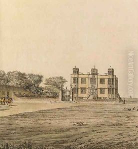 A view of Barlborough Hall, Derbyshire by Samuel Hieronymous Grimm
