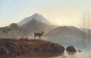 Sunset over the loch by Arthur Gilbert
