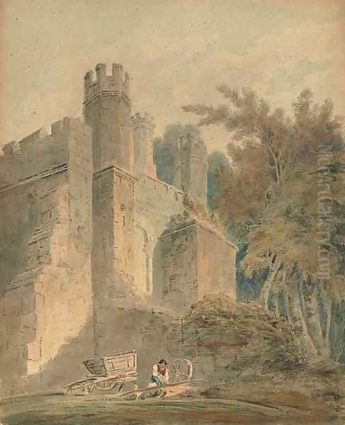 A woodman before a castle - view 1