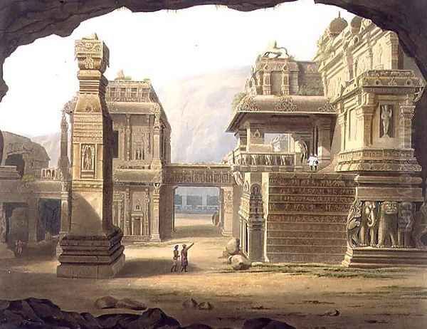 Great Excavated Temple at Ellora in 1813 - view 1