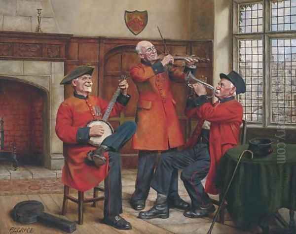 The Chelsea pensioners band practice - view 1