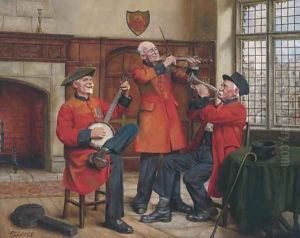 The Chelsea pensioners band practice